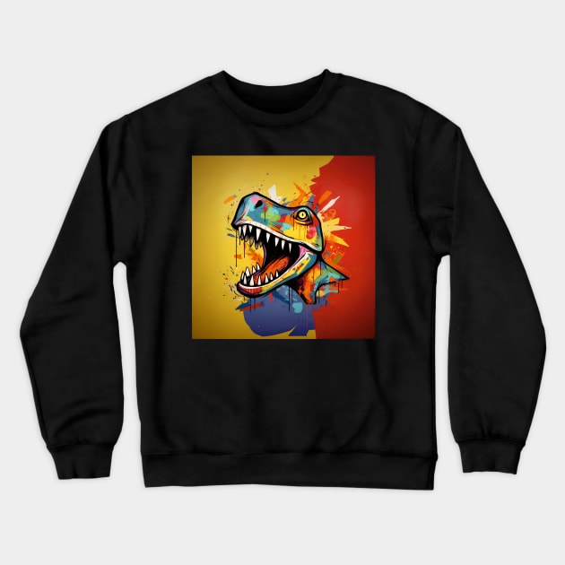 Graffiti T-Rex Crewneck Sweatshirt by Geminiartstudio